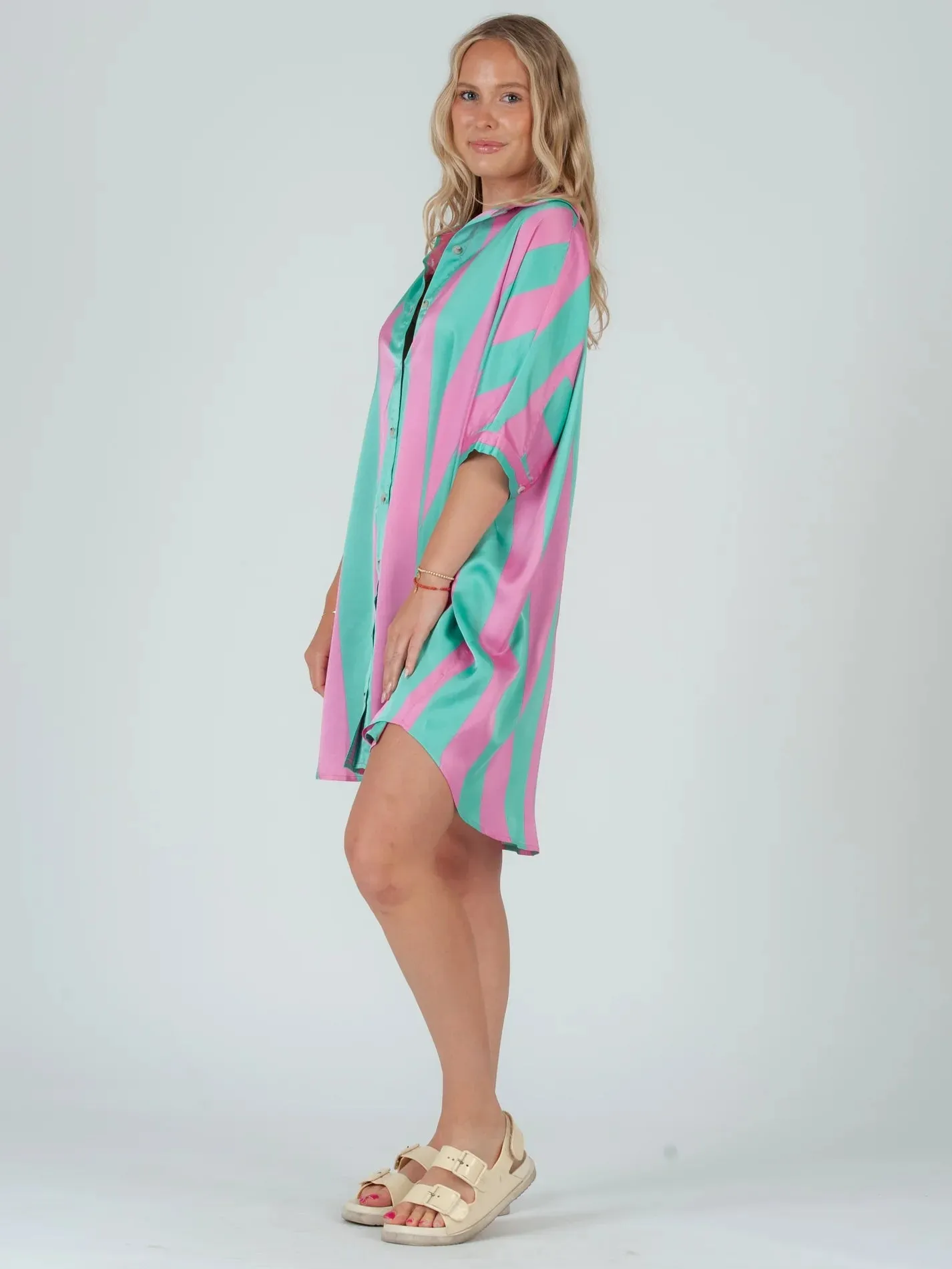 Lucca Audrey Satin Dolman Tunic Dress