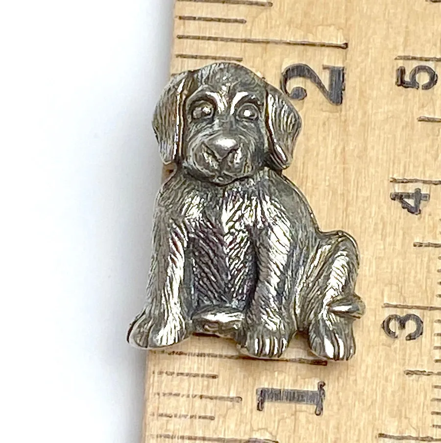 Max The Dog Button, Pewter, 7/8" Danforth USA, 22mm Shank Back # FJ-95