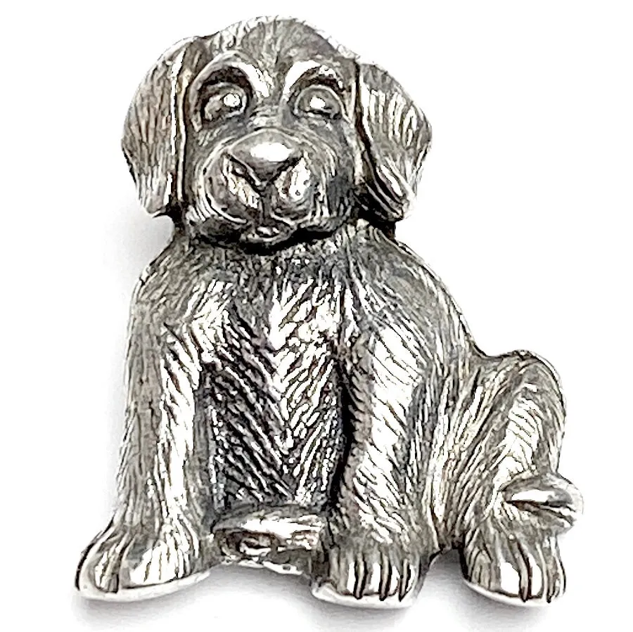 Max The Dog Button, Pewter, 7/8" Danforth USA, 22mm Shank Back # FJ-95