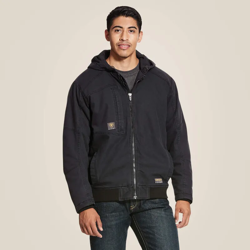 Men's Ariat Rebar Dura Canvas Insulated Black Jacket