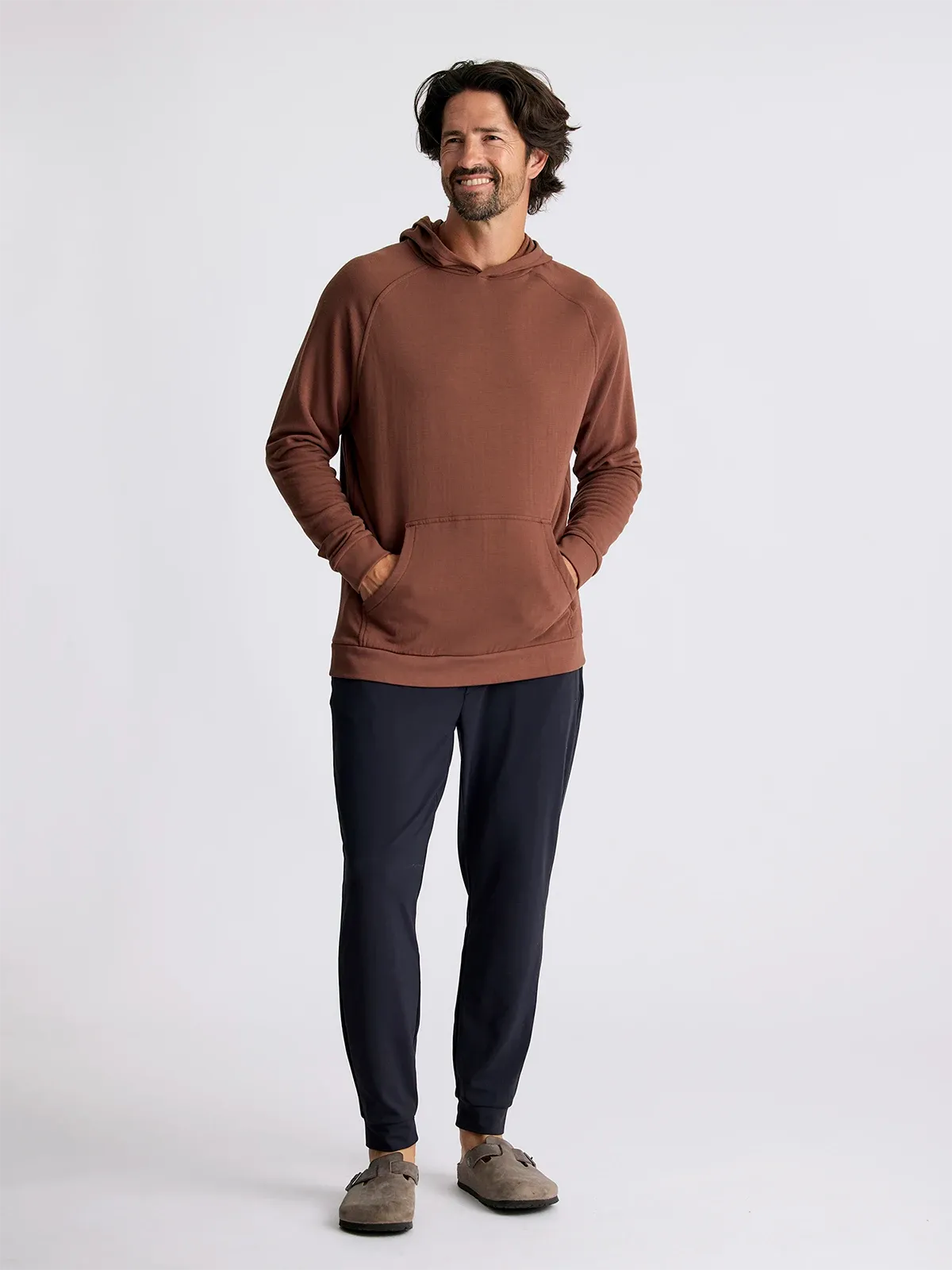 Men's Bamboo Lightweight Fleece Hoodie - Chestnut