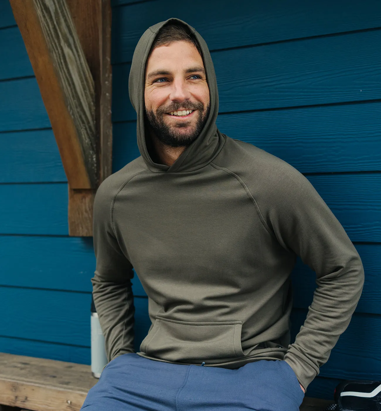 Men's Bamboo Lightweight Fleece Hoodie - Chestnut