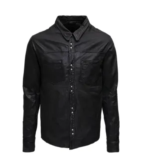 Men's Black Classic Leather Shirt