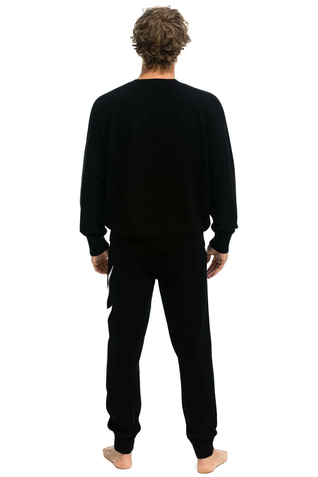 MEN'S BOLT CASHMERE LIGHT SWEATER PANT	- BLACK // WHITE BOLT