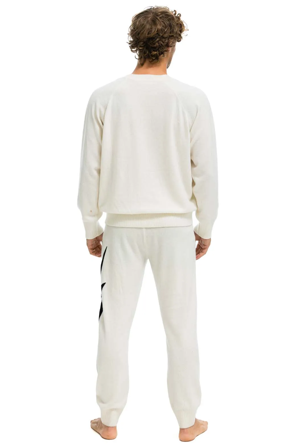 MEN'S BOLT CASHMERE LIGHT SWEATER PANT	- VINTAGE WHITE // BLACK BOLT