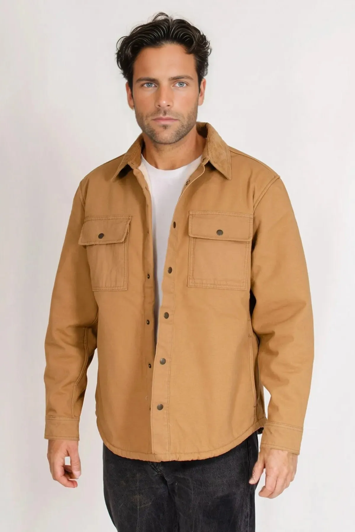 Mens Canvas Borg Lined Shacket