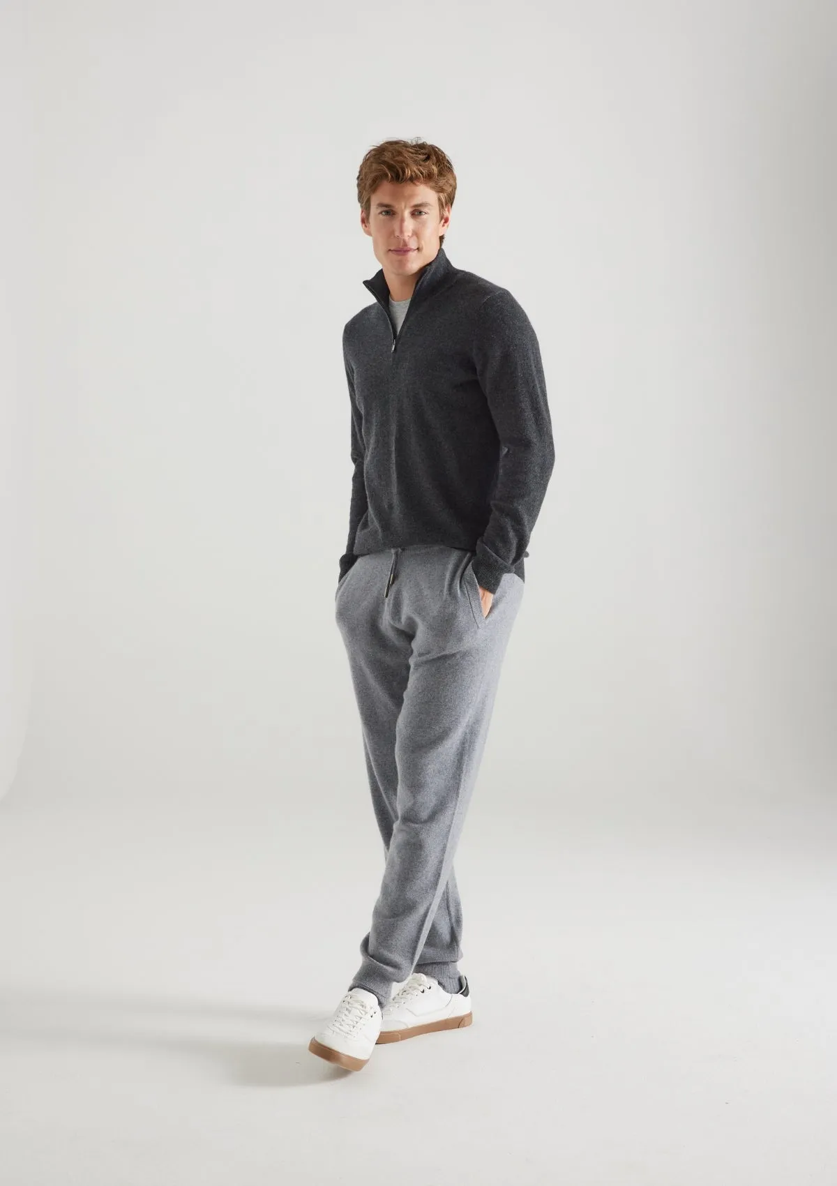 Mens Cashmere Jogger in Derby Grey