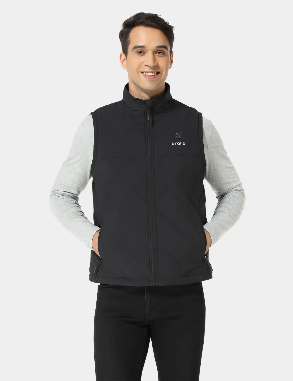 Men's Heated Quilted Vest - Black