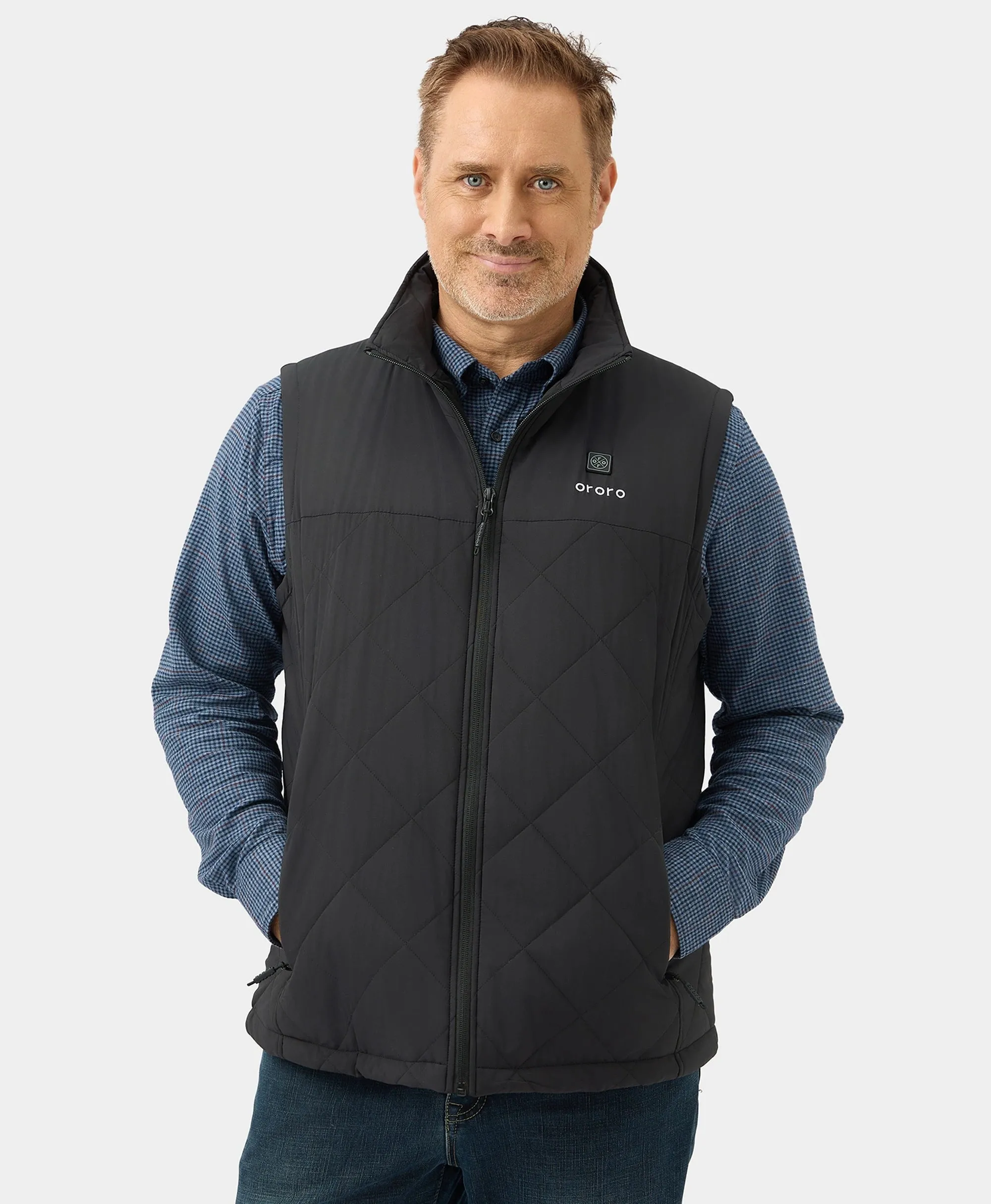 Men's Heated Quilted Vest - Black