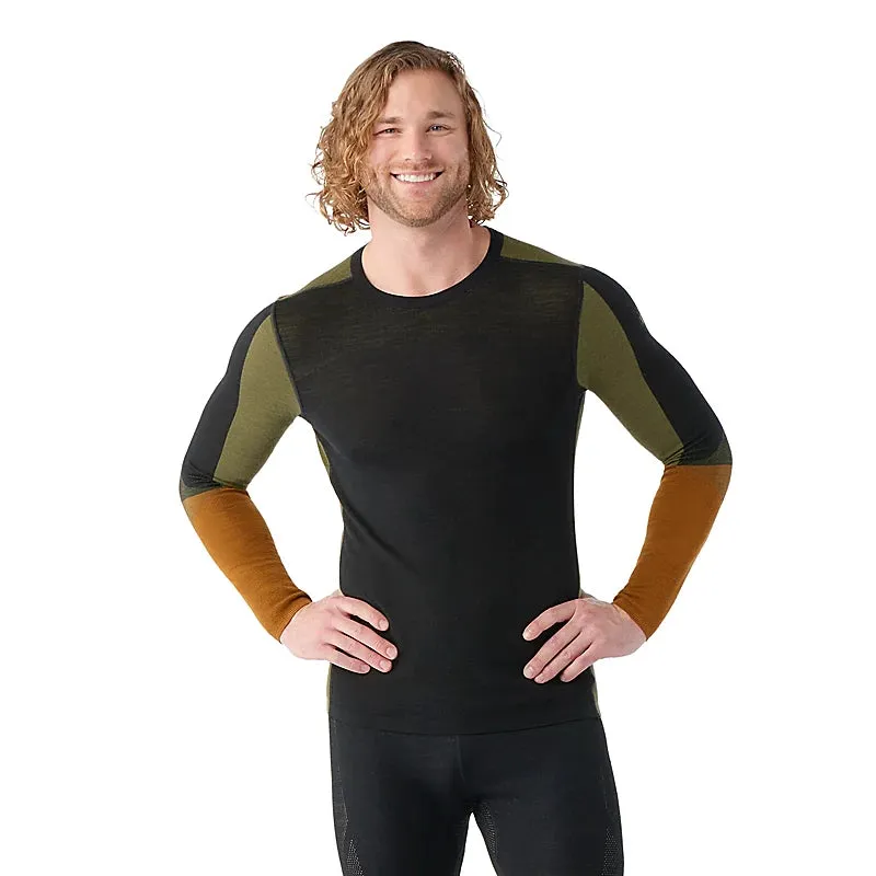 Men's Intraknit™ Thermal Merino Base Layer Colorblock Crew (M33 - Black-Winter Moss)