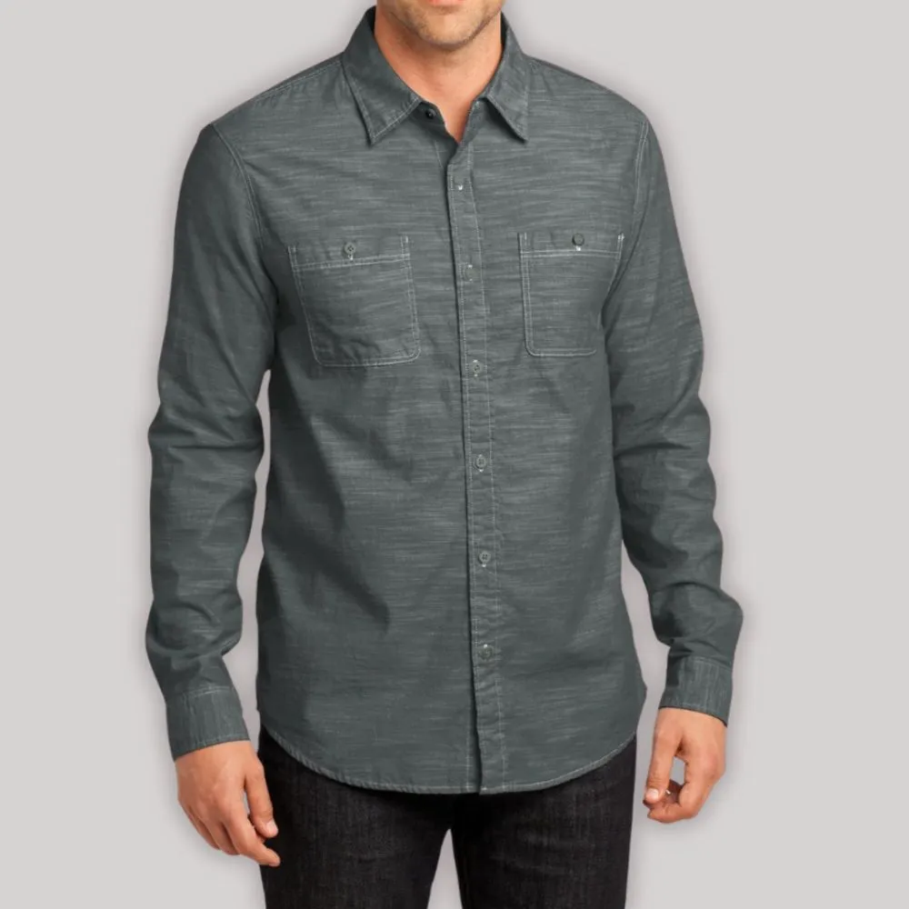 Men's Long Sleeve Washed Woven Shirt