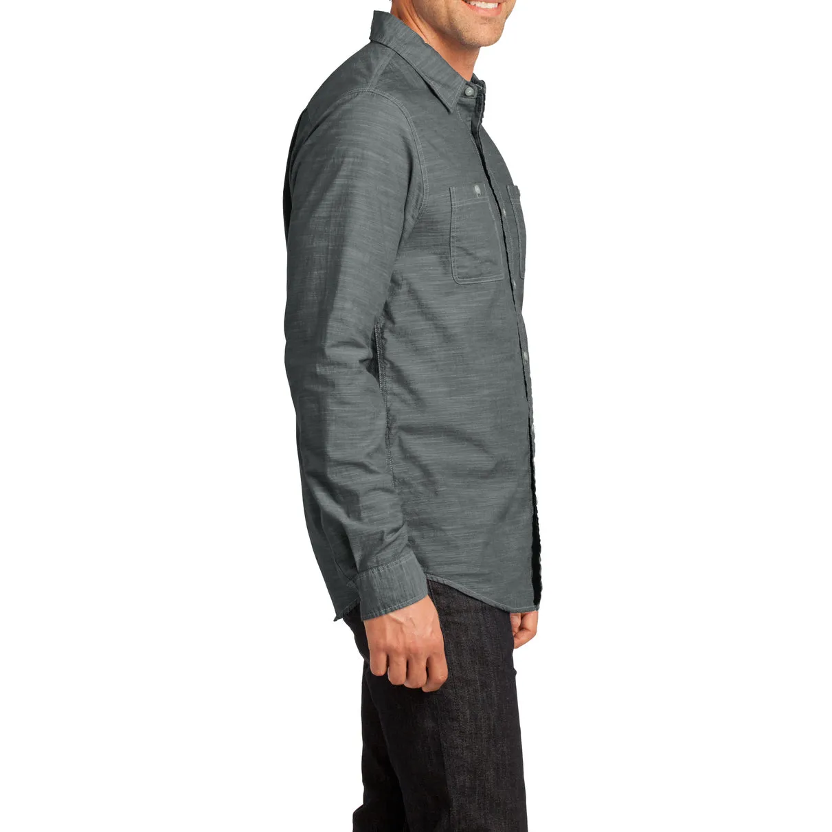 Men's Long Sleeve Washed Woven Shirt