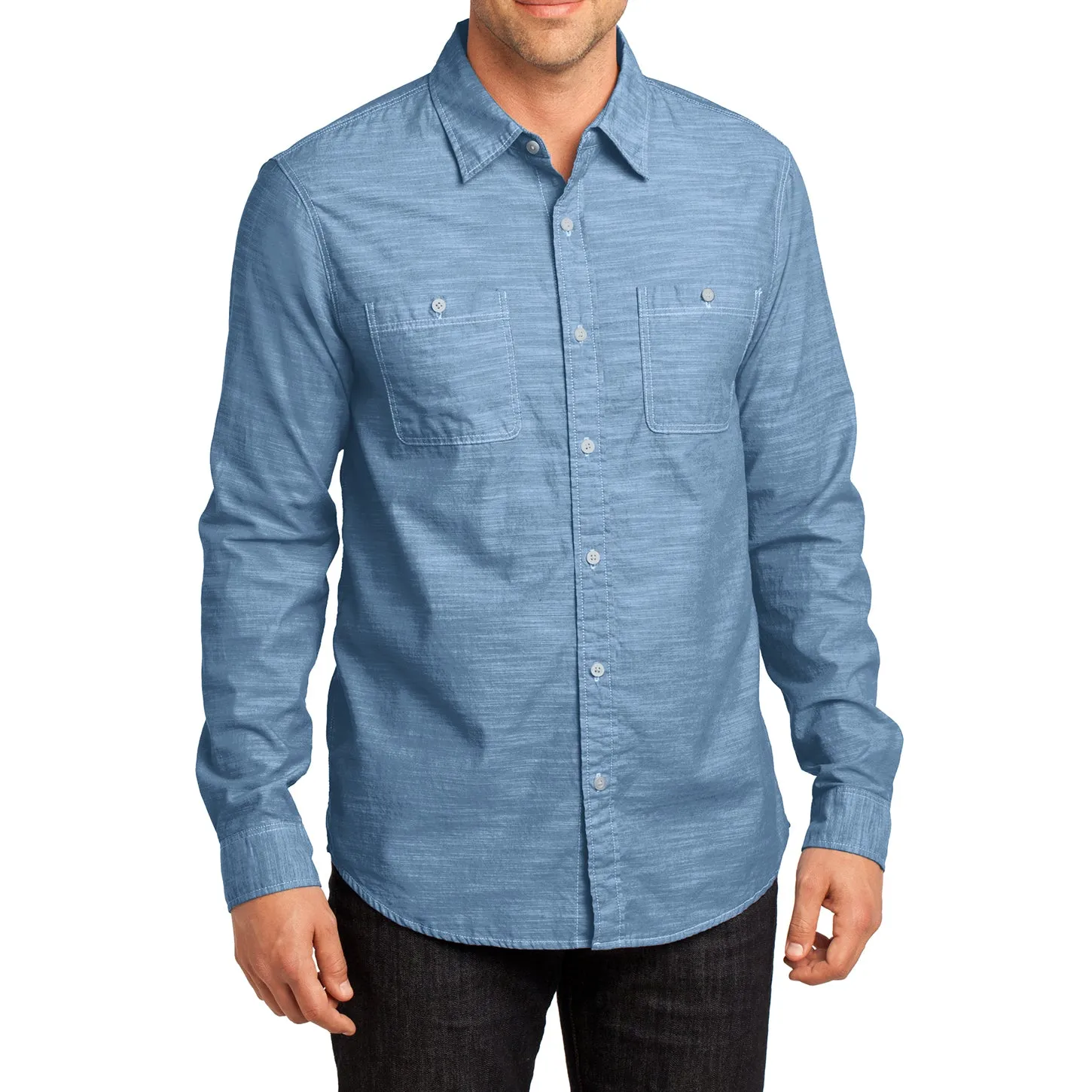 Men's Long Sleeve Washed Woven Shirt