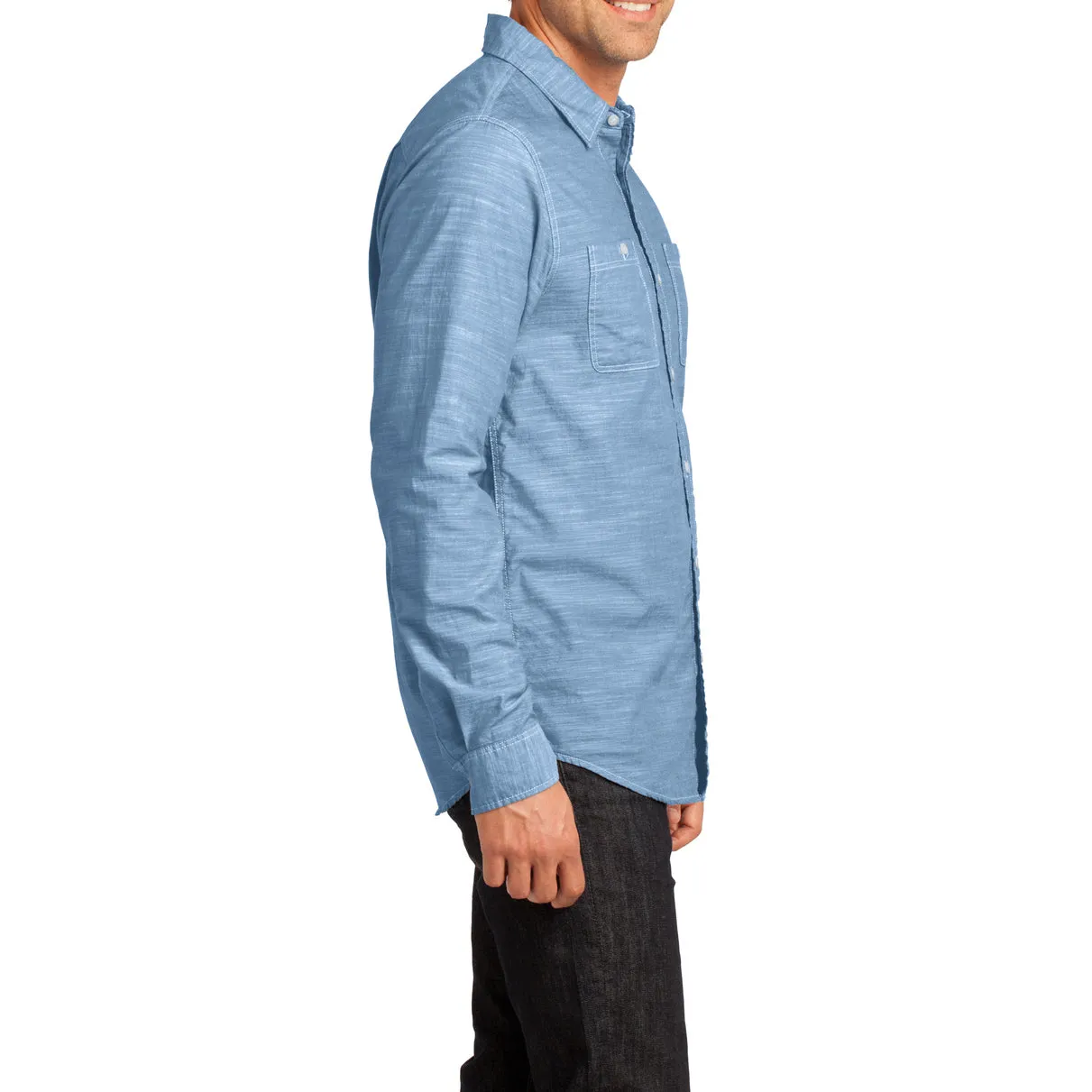 Men's Long Sleeve Washed Woven Shirt