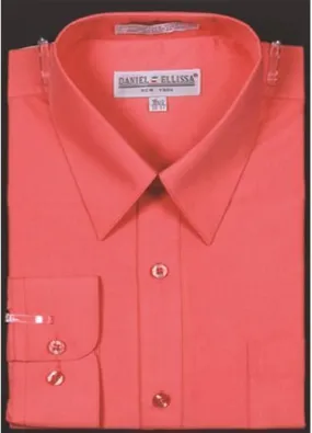 Men's Slim Fit Dress Shirt Color Coral