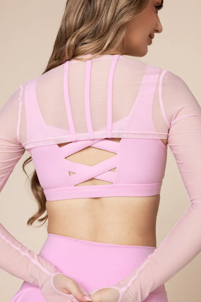 Mesh Corset Shrug - Bubblegum