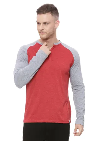 Muscle Fit Melange Henley T Shirt