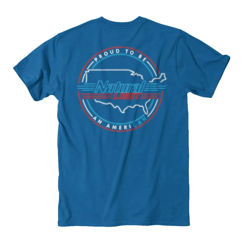 Natty Light Rowdy Gentleman Proud American Blue Tee Shirt