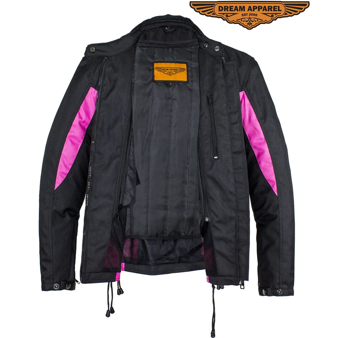 New Black & Pink Textile Racing Jacket