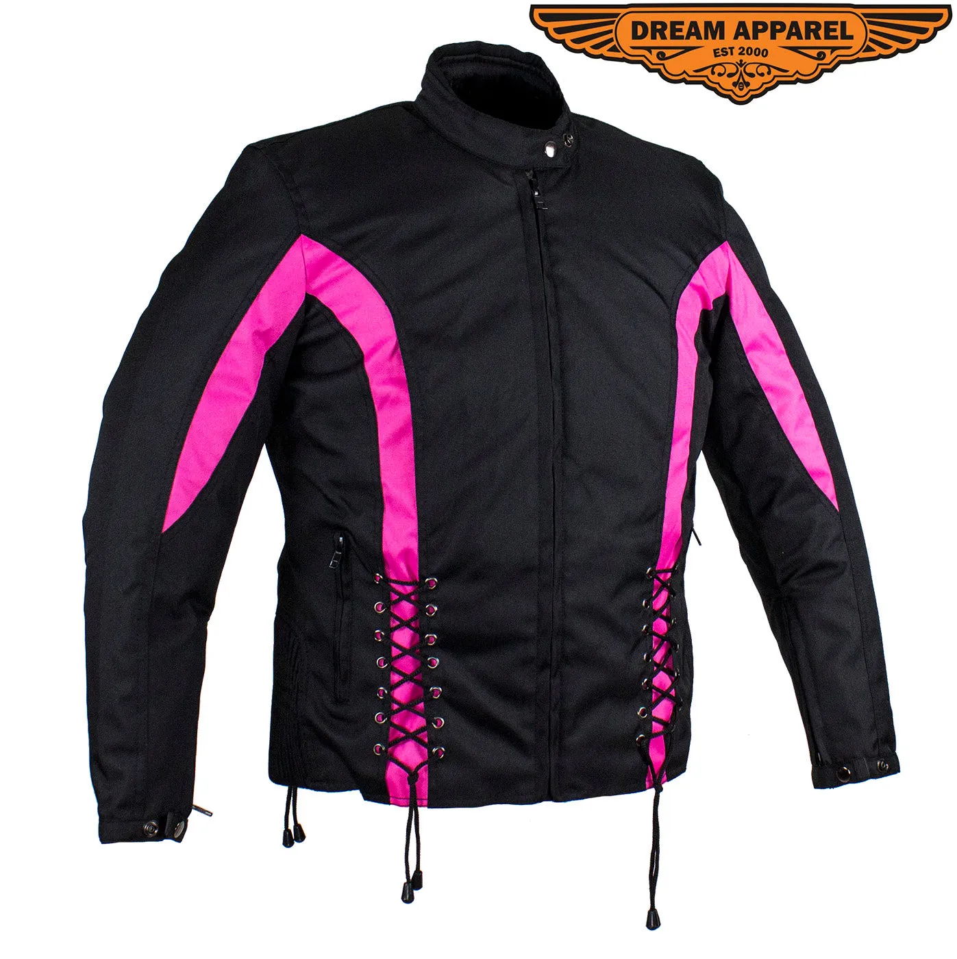 New Black & Pink Textile Racing Jacket