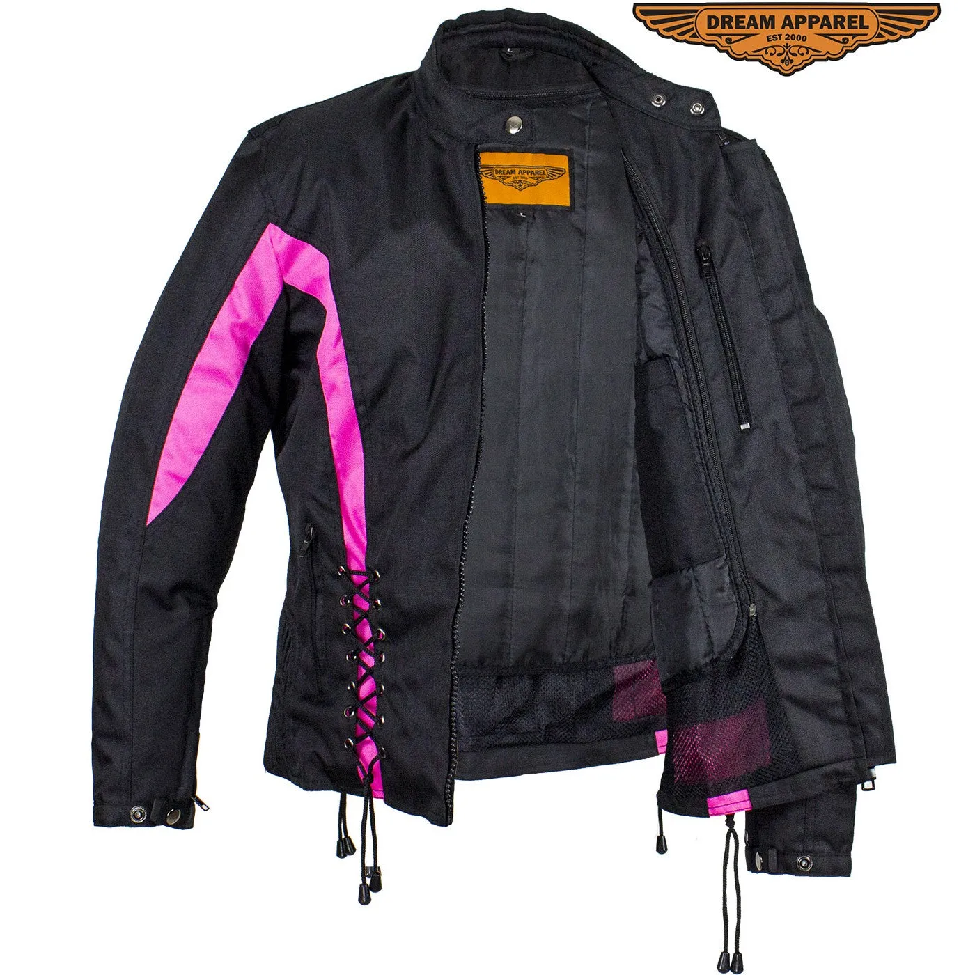 New Black & Pink Textile Racing Jacket