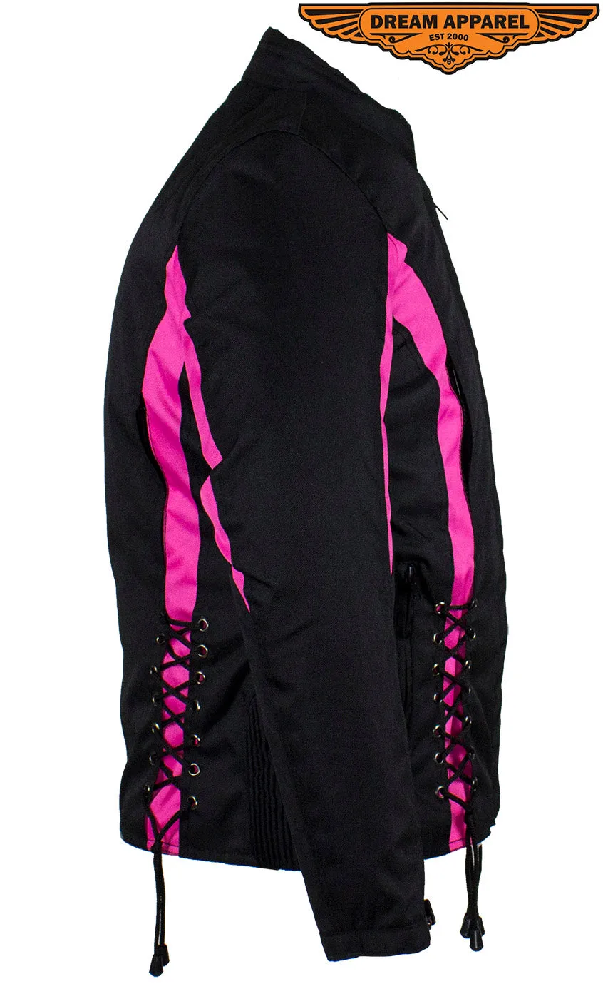 New Black & Pink Textile Racing Jacket