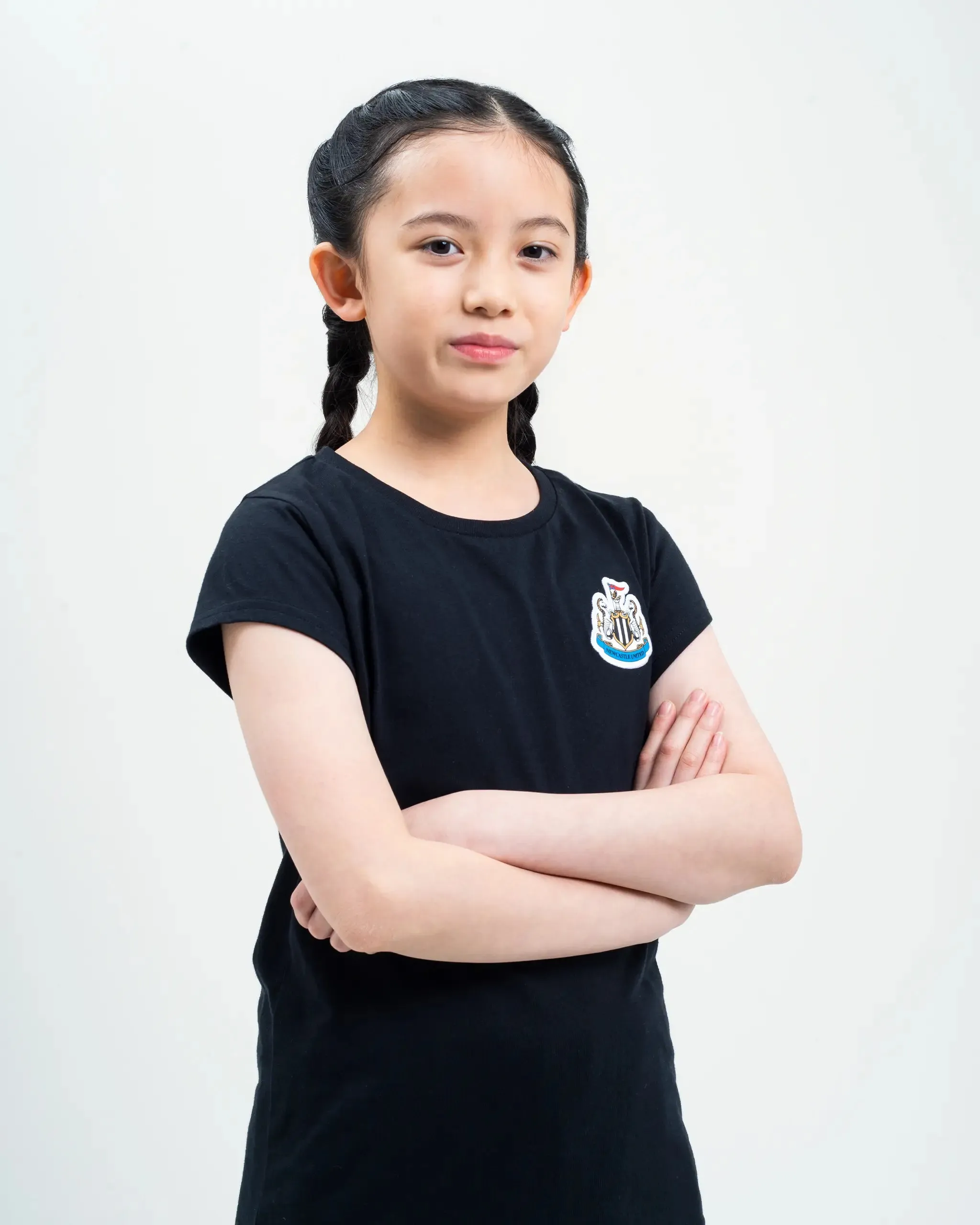 Newcastle United Girl's Black Terrace Crest T-Shirt