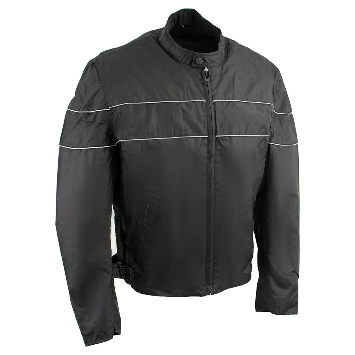 NexGen HW212102 Men's Black Nylon-Textile Vented Moto Jacket with