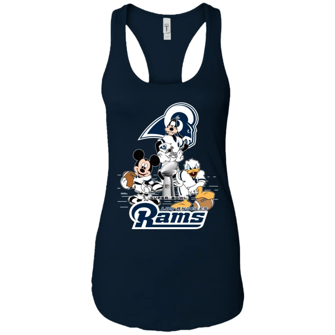 Nfl – Los Angeles Rams Donald Duck Goofy Mickey Mouse Super Bowl 2019 Football Women Tank Top