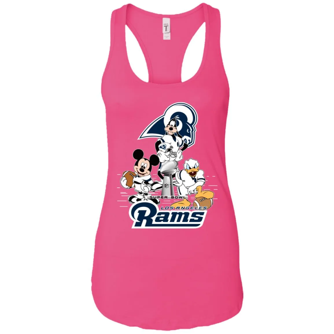 Nfl – Los Angeles Rams Donald Duck Goofy Mickey Mouse Super Bowl 2019 Football Women Tank Top