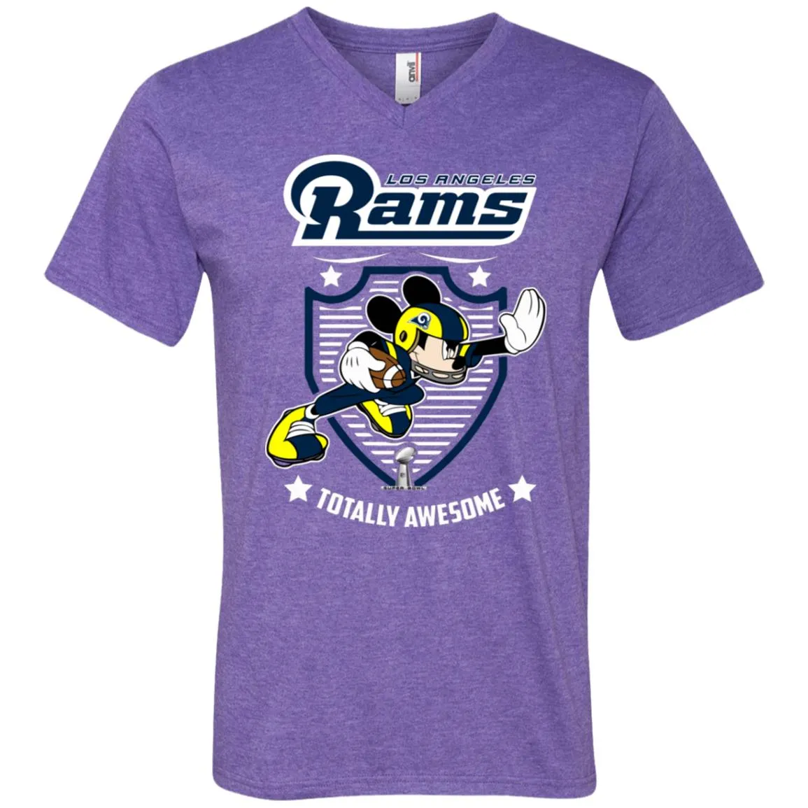 Nfl – Los Angeles Rams Totally Awesome Mickey Mouse Super Bowl 2019 Football Men V-Neck T-Shirt