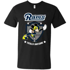 Nfl – Los Angeles Rams Totally Awesome Mickey Mouse Super Bowl 2019 Football Men V-Neck T-Shirt