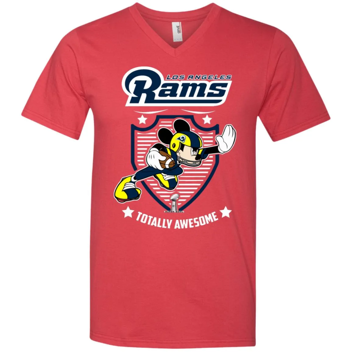 Nfl – Los Angeles Rams Totally Awesome Mickey Mouse Super Bowl 2019 Football Men V-Neck T-Shirt