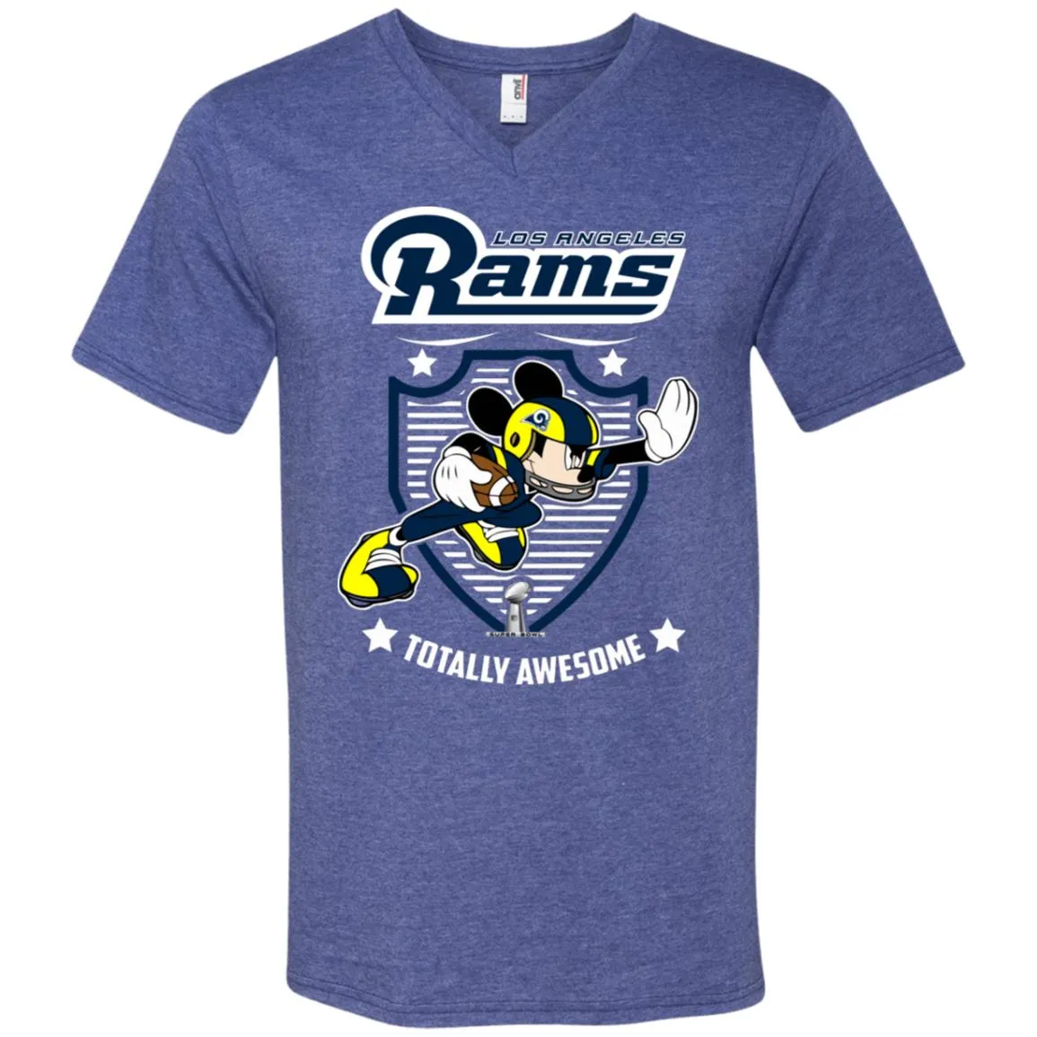 Nfl – Los Angeles Rams Totally Awesome Mickey Mouse Super Bowl 2019 Football Men V-Neck T-Shirt