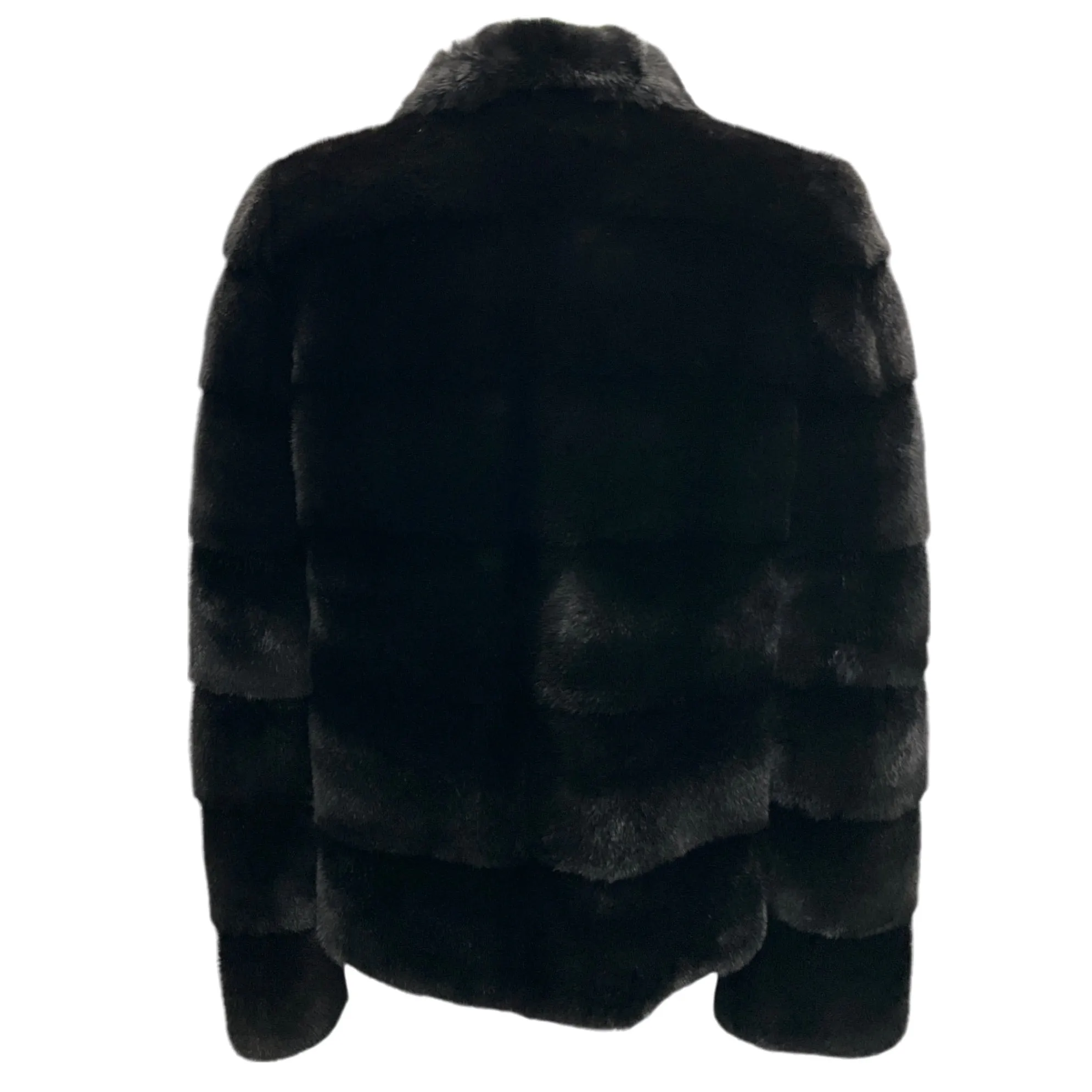 Norman Ambrose Black Zip-Front Mink Fur Jacket