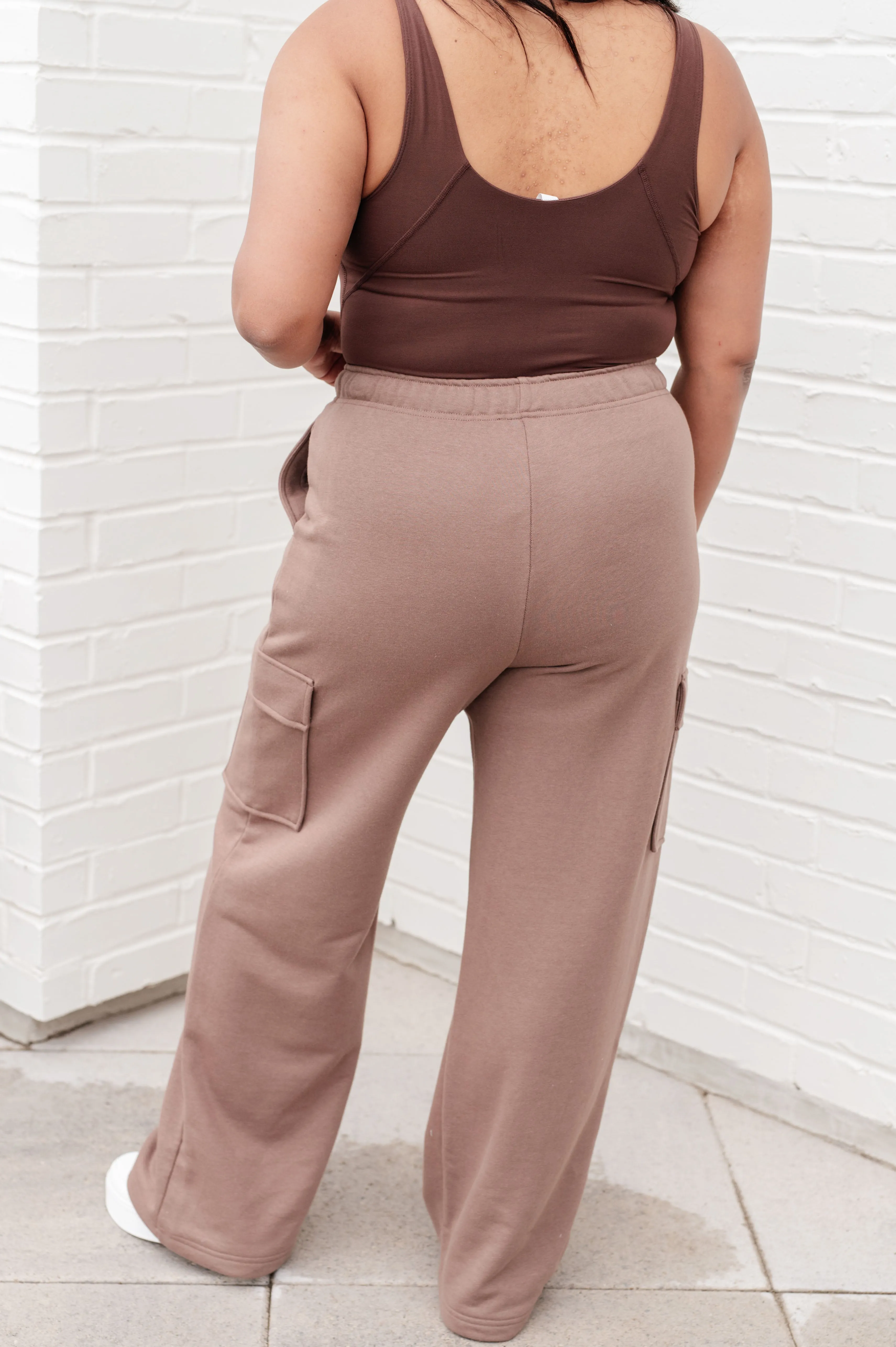 *Online Exclusive* Run, Don't Walk Cargo Sweatpants in Smokey Brown