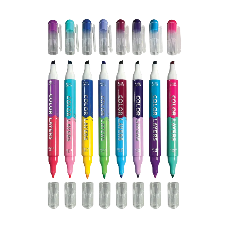 OOLY Color Layers Double-Ended Layering Markers - Set of 8