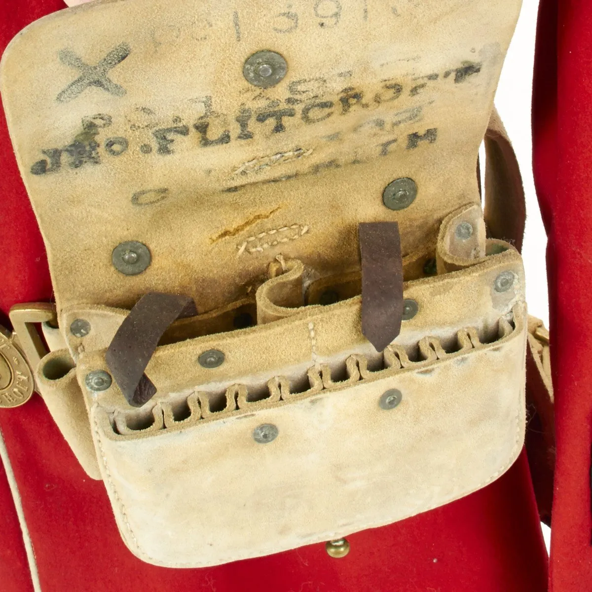 Original British Victorian P-1888 Buff Leather Slade Wallace Equipment Set with Named Royal Marines Sargent Tunic