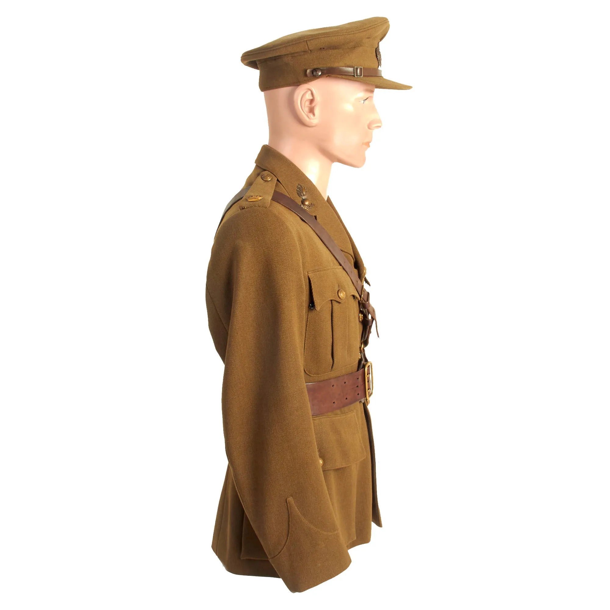 Original British WWI Royal Engineers Named Officer’s Uniform Set with Visor Cap For Military Cross Recipient “Major Thomas”