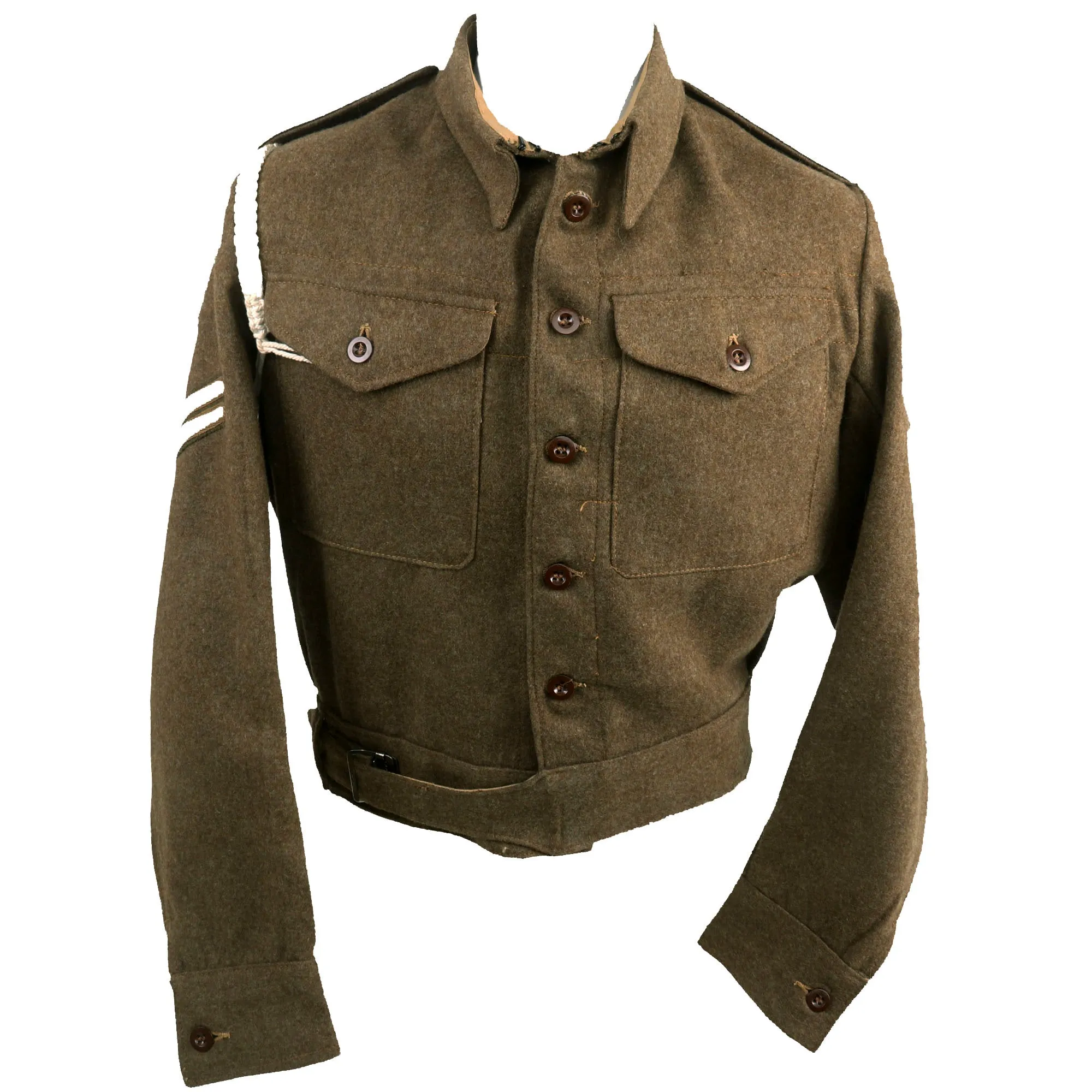 Original British WWII 7th Armored Division “Desert Rats” Corps of Military Police P-40 Battledress Uniform Tunic With Period Applied Insignia - Dated 1945