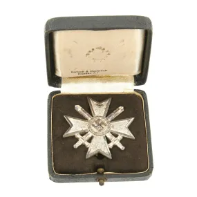 Original German WWII War Merit Cross KvK 1st Class in Silver with Case by Kerbach & Österhelt of Dresden