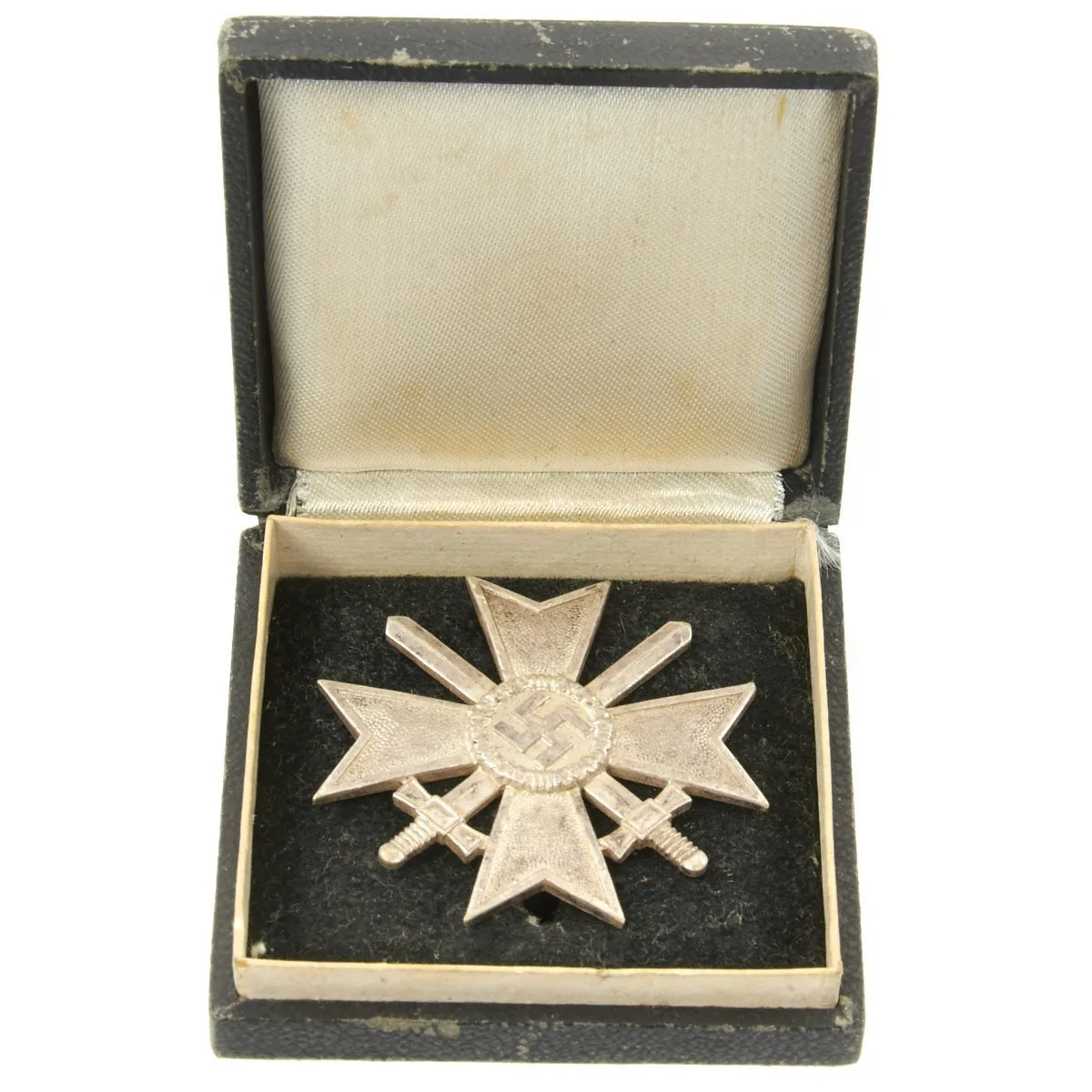 Original German WWII War Merit Cross KvK 1st Class in Silver with Case