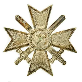 Original German WWII War Merit Cross KvK 1st Class with Swords in Silver by Kerbach & Österhelt of Dresden