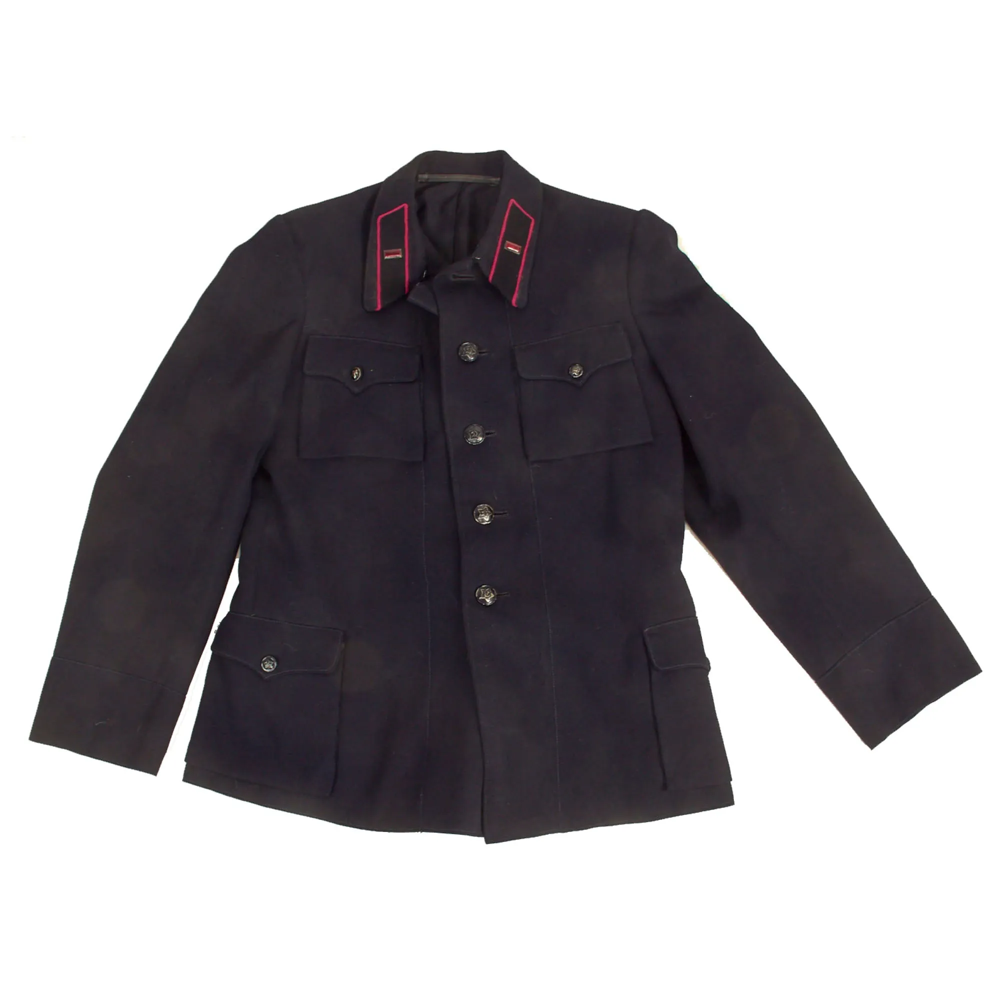 Original Pre-WWII Soviet Armored Tank Captain’s Black Four-Pocket Service Tunic with M-1924 Rank Insignia