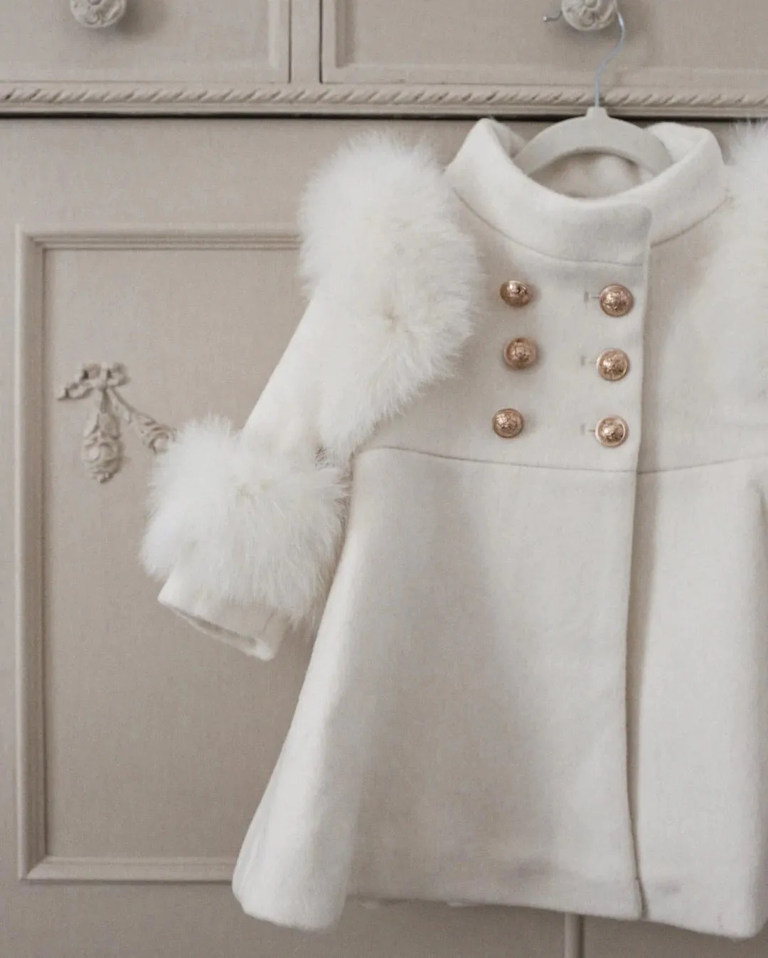 Petite Maison Kids Ivory 'Evie' Wool Coat