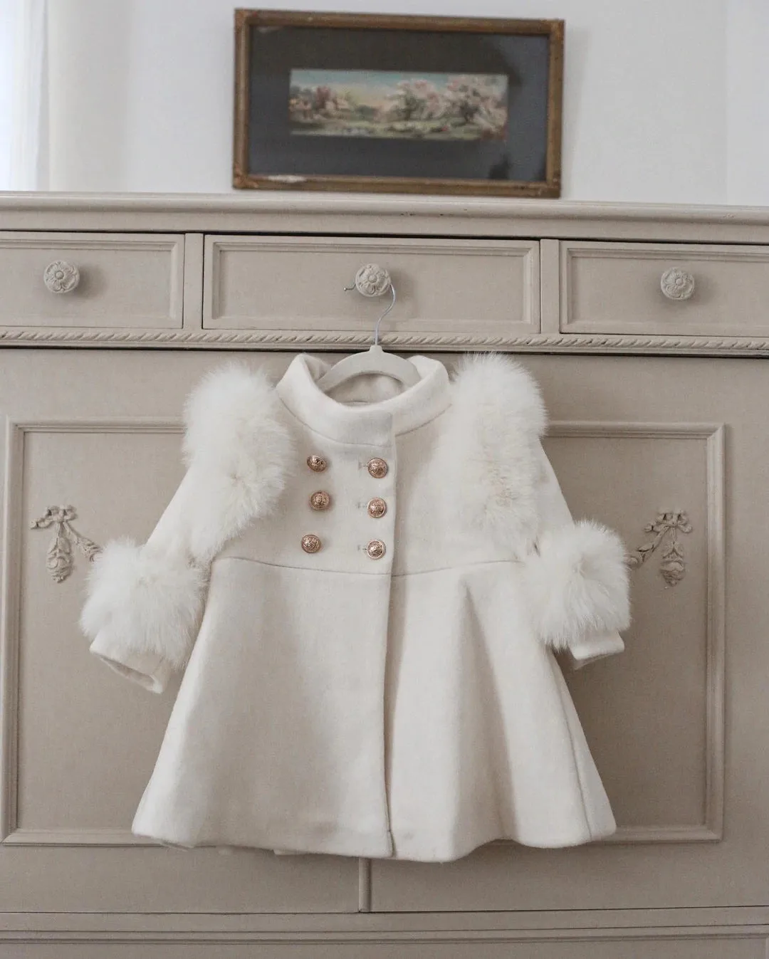 Petite Maison Kids Ivory 'Evie' Wool Coat