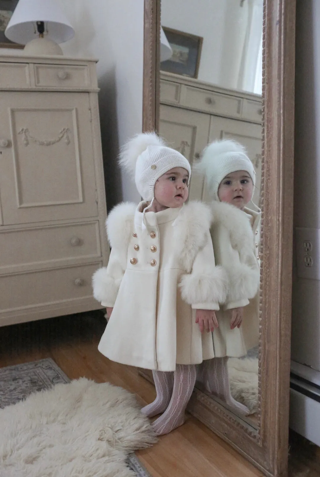 Petite Maison Kids Ivory 'Evie' Wool Coat