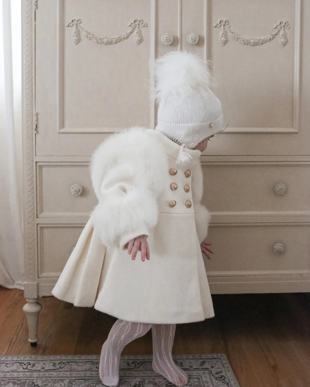 Petite Maison Kids Ivory 'Evie' Wool Coat