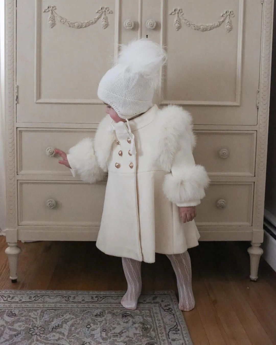 Petite Maison Kids Ivory 'Evie' Wool Coat