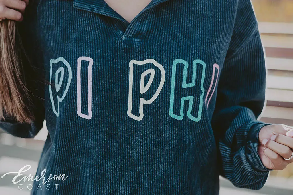 Pi Beta Phi Neon Corduroy Henley